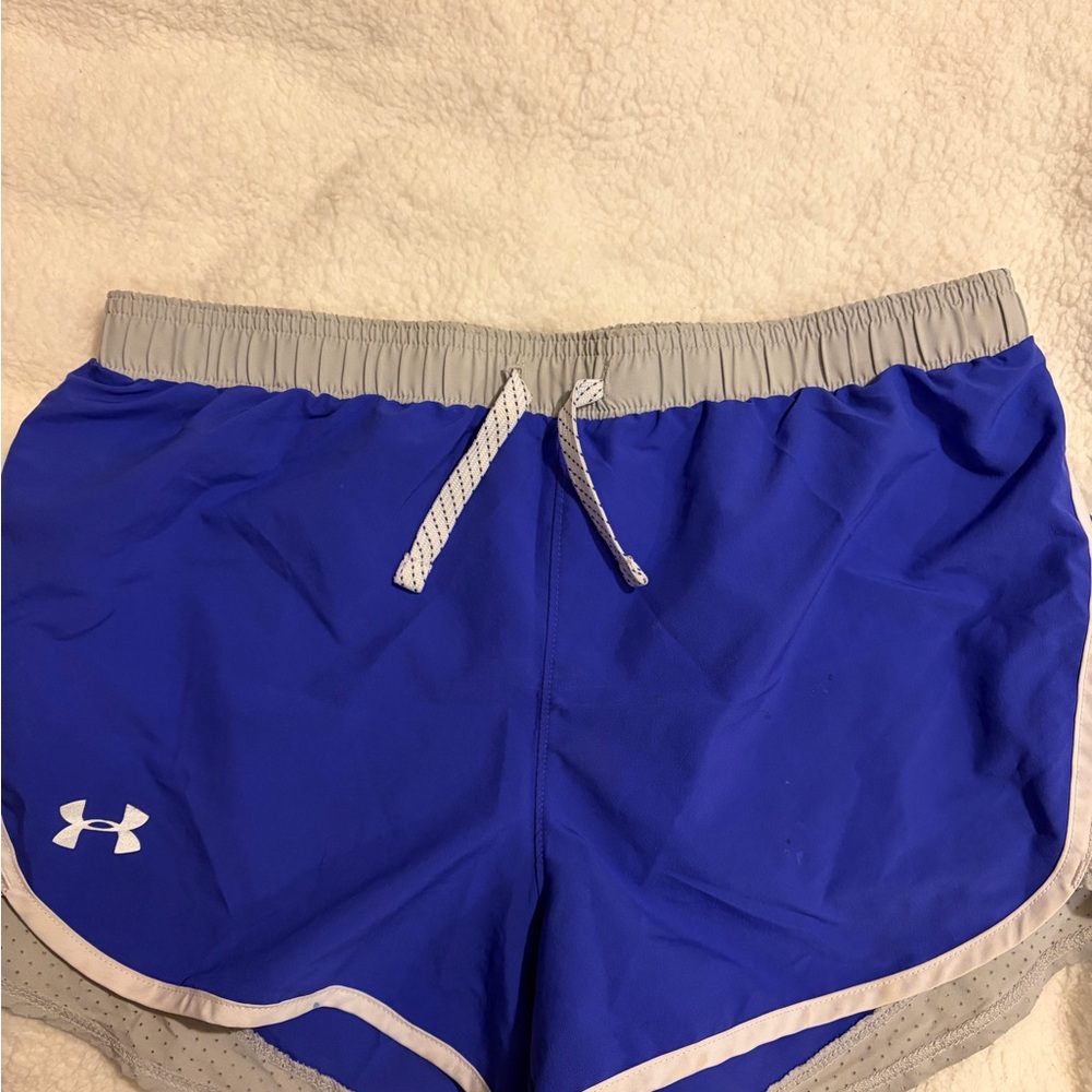 Under Armour Women's Royal Blue and Gray Athletic Shorts